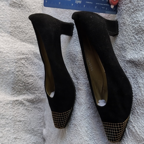 Black, Formal, Suede Evening Shoes by Joan & David Couture - Picture 5 of 8